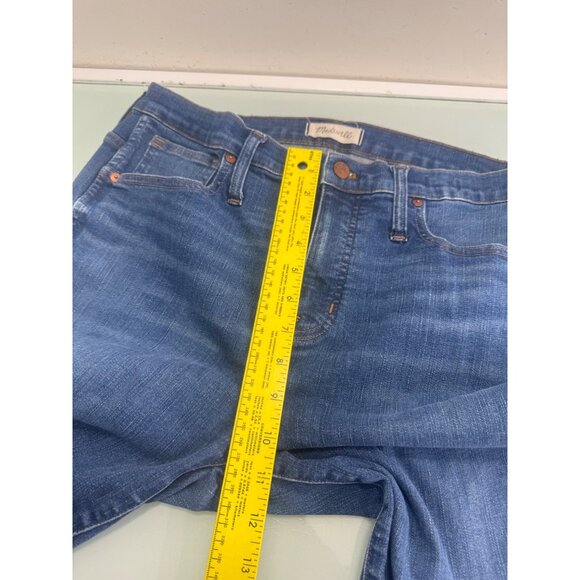 Madewell High Rise Skinny Women's Jeans 32T 32 Tall Raw Hem Stretch Dark Wash - Picture 8 of 14